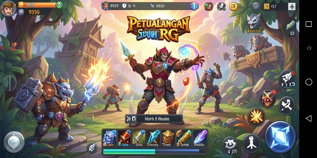 Tampilan menawan dari gameplay RPG yang intens di 9939.