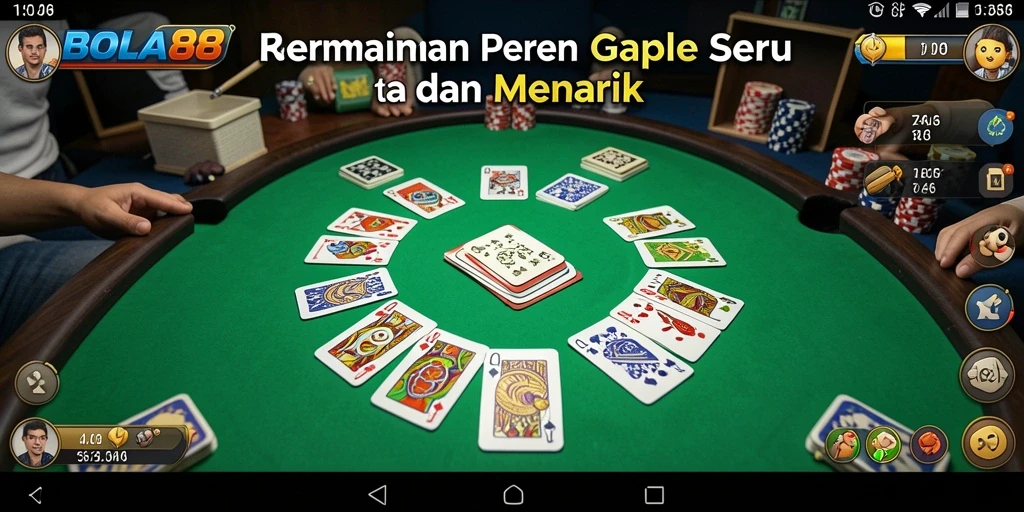 Screenshot gameplay Gaple BOLA88 yang seru dan interaktif.