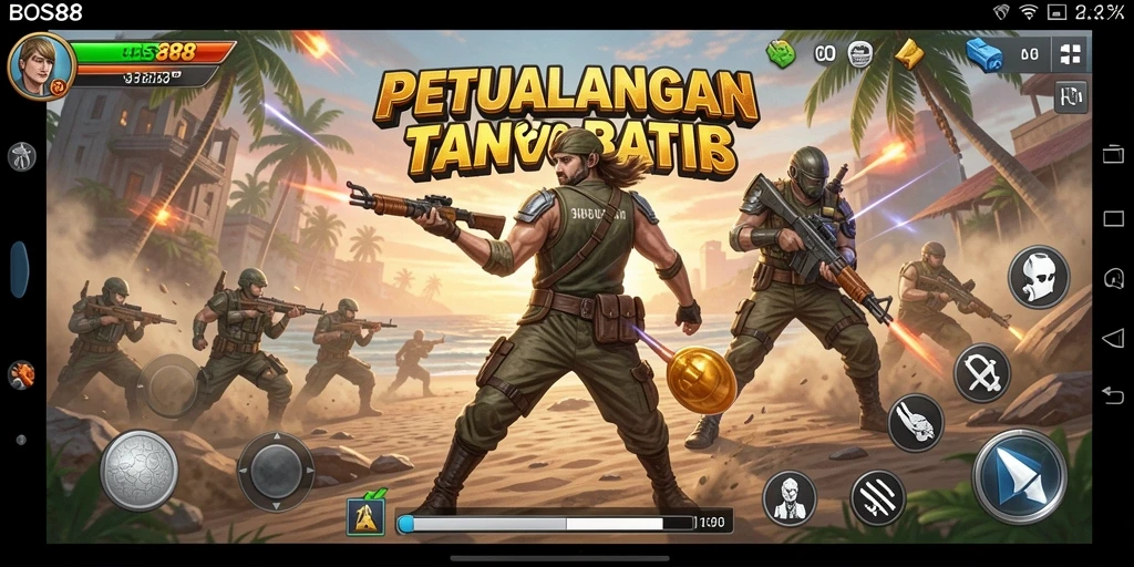 Tampilan gameplay seru dengan aksi mendebarkan di BOS88.