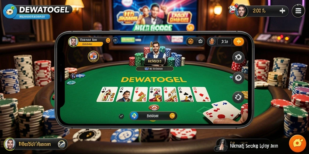 Tangkapan layar DEWATOGEL menampilkan gameplay Poker yang seru dan interaktif.
