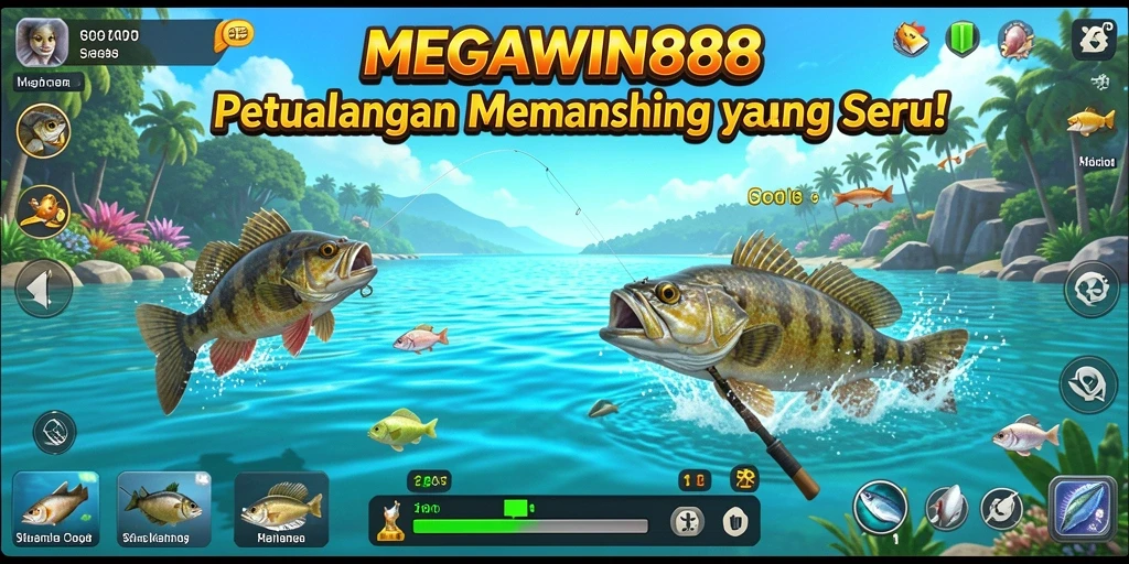 Tampilan gameplay MEGAWIN888 dengan aksi memancing yang mendebarkan.