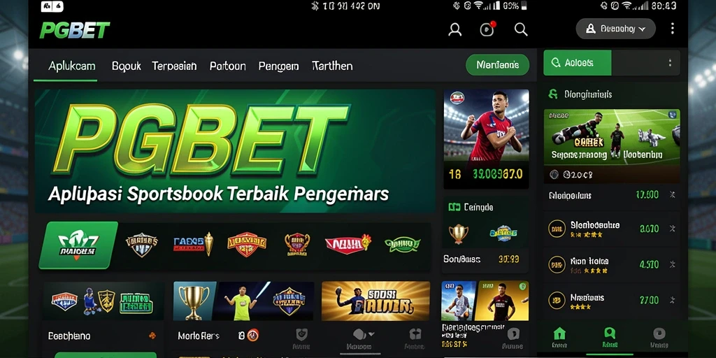 Tampilan screenshot PGBET menampilkan berbagai pilihan taruhan olahraga.