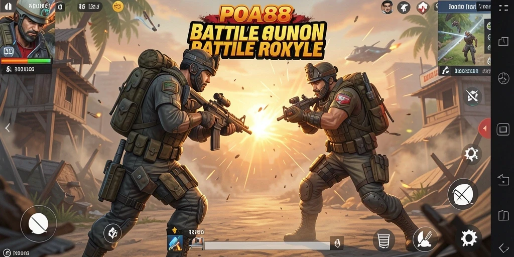 Tangkapan layar POA88 menampilkan aksi pertempuran seru di arena Battle Royale.