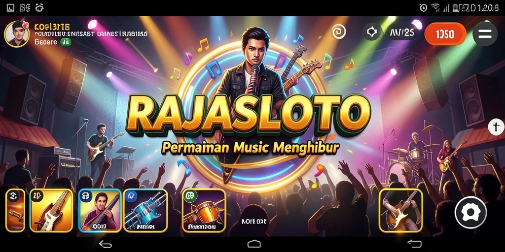 Screenshot gameplay RAJASLOTO yang menampilkan keseruan bermain musik.