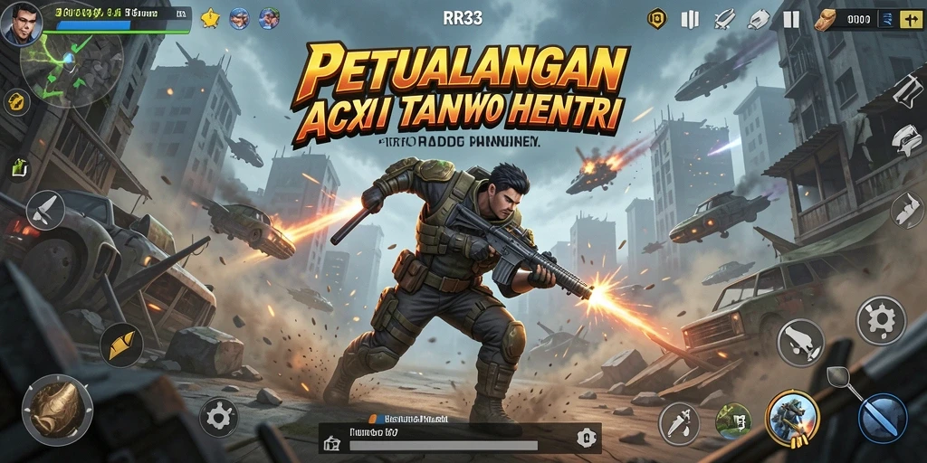 Screenshot gameplay RR33 menampilkan aksi mendebarkan dalam pertarungan.