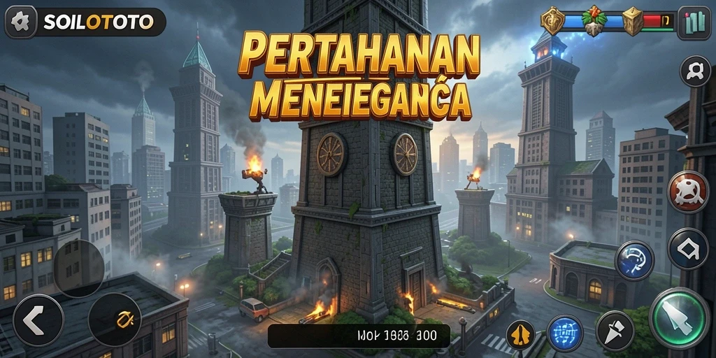 Tangkapan layar menunjukkan aksi menegangkan di SOLOTOTO saat mempertahankan menara.