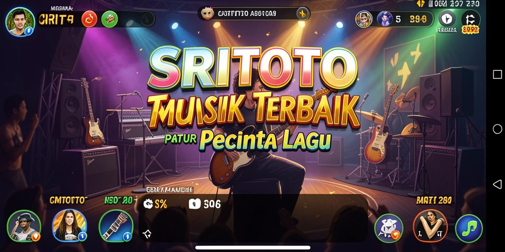 Tangkapan layar SRITOTO menampilkan gameplay yang seru dengan berbagai lagu.