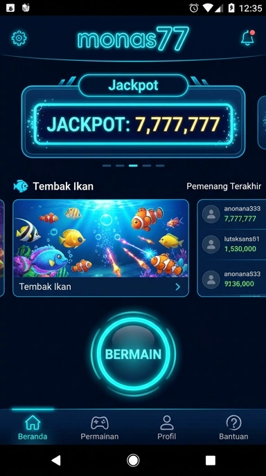 Tangkapan layar aplikasi monas77 dengan antarmuka yang ramah pengguna.